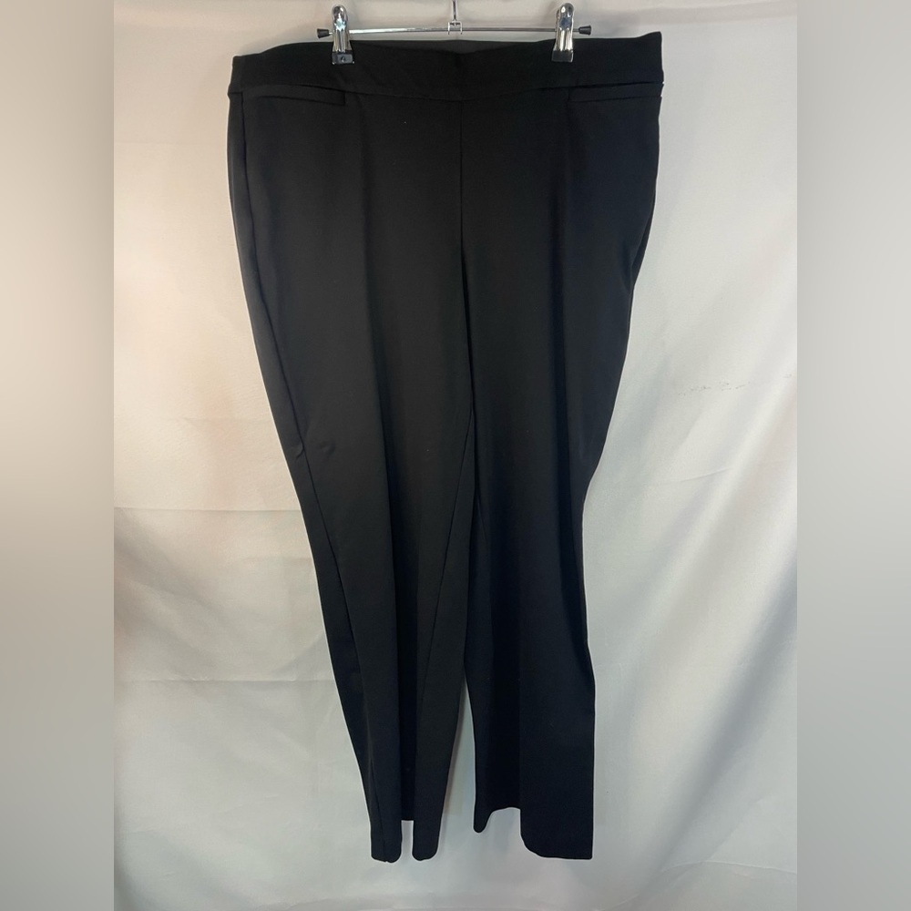 Lane Bryant black slacks. These have a wide elastic waist band for comfort.